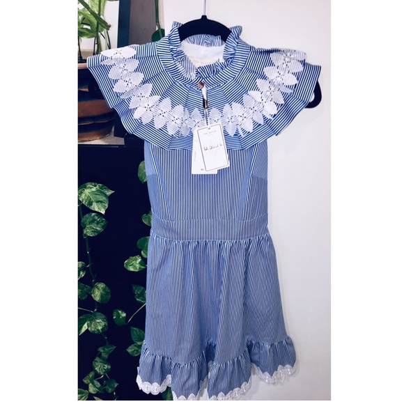 ted baker blue and white striped dress